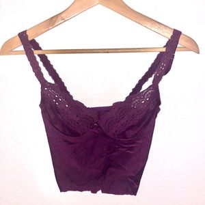 Vintage Deep Purple Bustier Crop Top